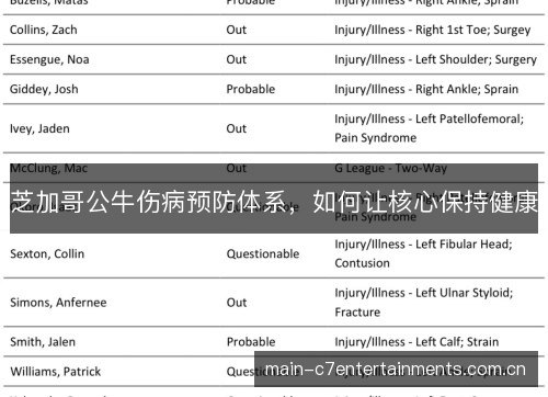 芝加哥公牛伤病预防体系,如何让核心保持健康 芝加哥公牛伤病预防体系,如何让核心保持健康